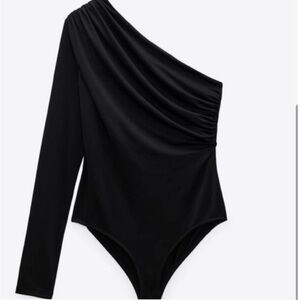 Zara Asymmetric Long Sleeve Bodysuit